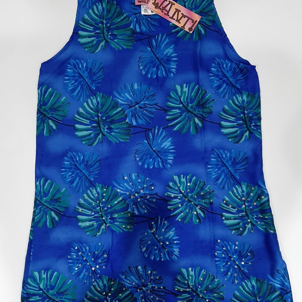 Blue Tropical Dress Size LARGE
